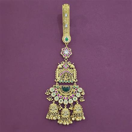 Antique Birds Jhuda with Matte Gold Plating