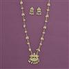 Antique Long Pendant Set with Matte Gold Plating
