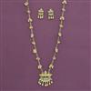 Antique Long Pendant Set with Matte Gold Plating