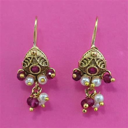 Antique Delicate Earring with Matte Gold Plating