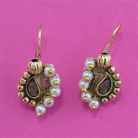 Antique Delicate Earring with Matte Gold Plating
