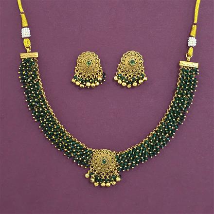 Antique Classic Necklace with Matte Gold Plating