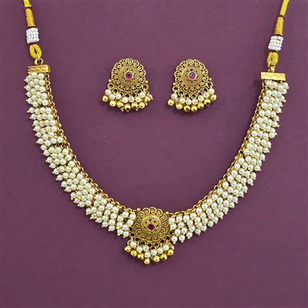 Antique Classic Necklace with Matte Gold Plating