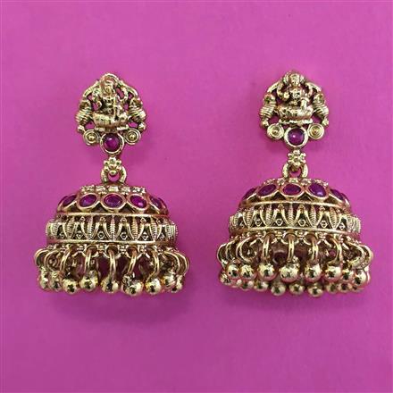 Antique Jhumki with Matte Gold Plating