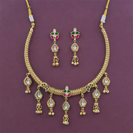 Antique Classic Necklace with Matte Gold Plating