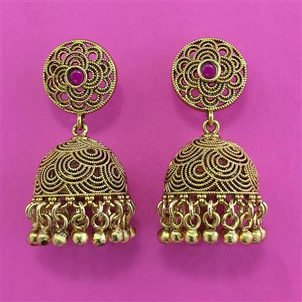 Antique Jhumki with Matte Gold Plating