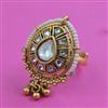 Antique Adjustable Ring with Matte Gold Plating
