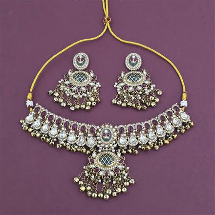 Antique Classic Necklace with Mehndi Plating