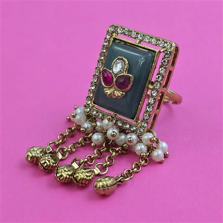 Antique Adjustable Ring with Mehndi Plating