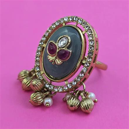 Antique Adjustable Ring with Mehndi Plating