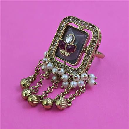 Antique Adjustable Ring with Mehndi Plating