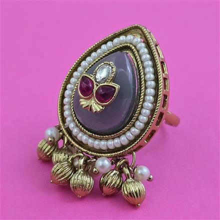 Antique Adjustable Ring with Mehndi Plating