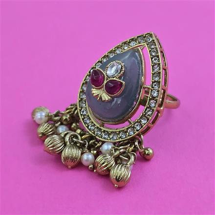 Antique Adjustable Ring with Mehndi Plating