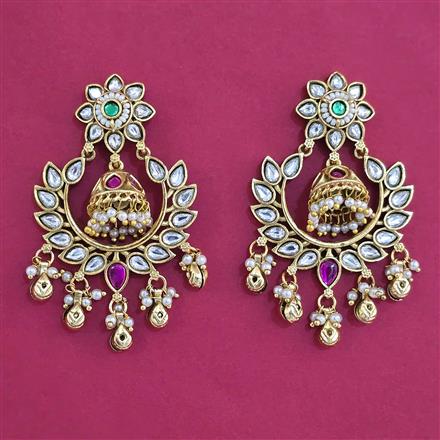 Antique Chand Earring with Mehndi Plating