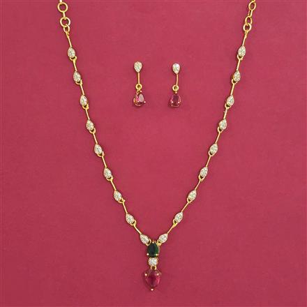 Antique Delicate Necklace with Matte Gold Plating