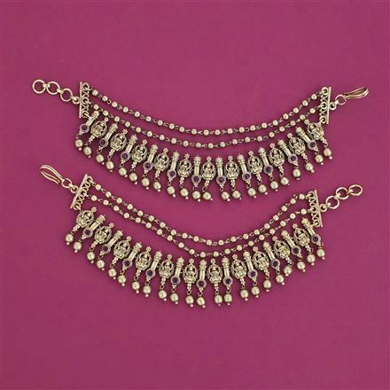 Antique Temple Ear Chain with Matte Gold Plating