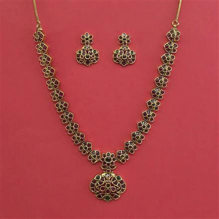 Antique Delicate Necklace With Matte Gold Plating