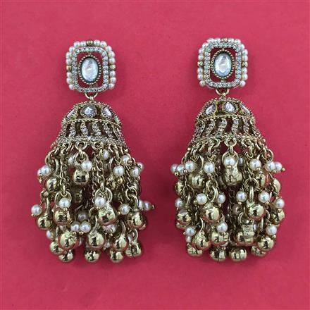 Antique Jhumki with Mehndi Plating