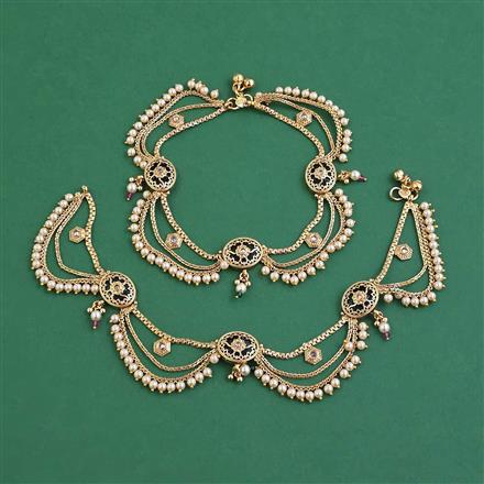 Antique Pearl Payal with Gold Plating