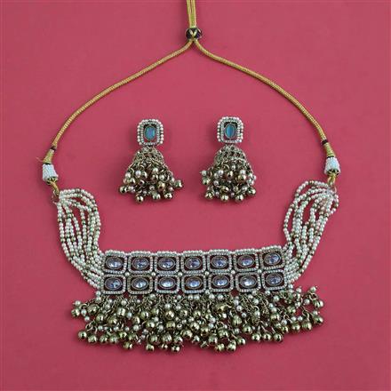 Antique Choker Necklace with Mehndi Plating