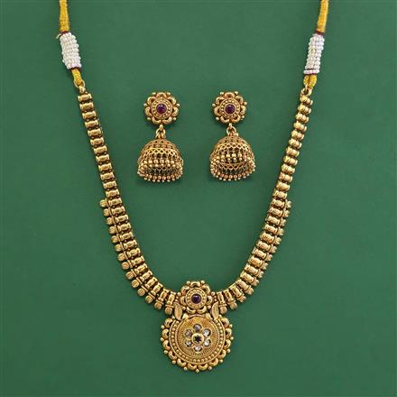 Antique Delicate Necklace with Matte Gold Plating