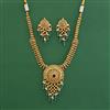 Antique Pearl Necklace with Matte Gold Plating