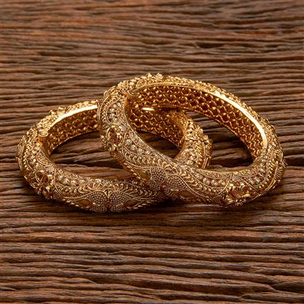 Antique Plain Gold Bangles with Gold Plating