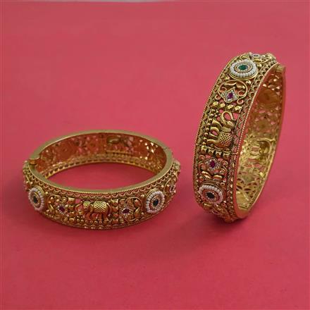 Antique Openable Bangles with Matte Gold Plating
