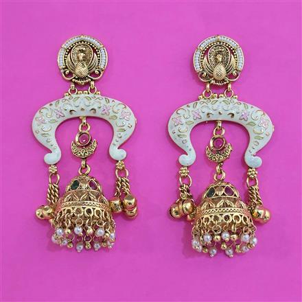 Antique Jhumki with Matte Gold Plating
