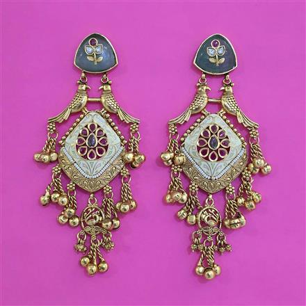 Antique Birds Earring with Matte Gold Plating