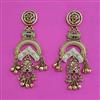 Antique Long Earring with Matte Gold Plating