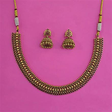 Antique Classic Necklace with Matte Gold Plating