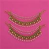 Antique Pearl Ear Chain with Matte Gold Plating
