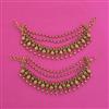Antique Pearl Ear Chain with Matte Gold Plating