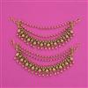 Antique Pearl Ear Chain with Matte Gold Plating