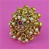 Antique Adjustable Ring with Matte Gold Plating