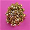 Antique Adjustable Ring with Matte Gold Plating