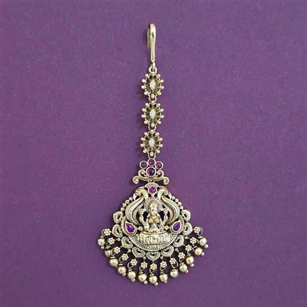 Antique Temple Tikka with Matte Gold Plating