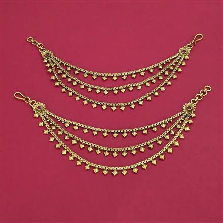 Antique Multi Layer Ear Chain with Gold Plating