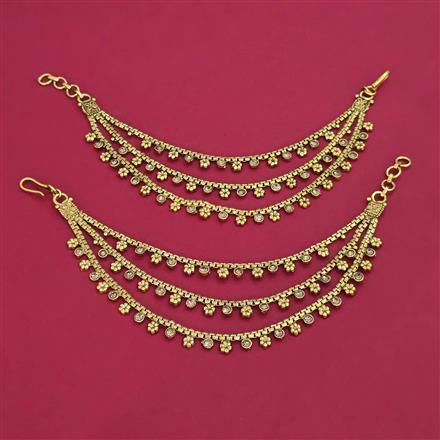 Antique Multi Layer Ear Chain with Gold Plating