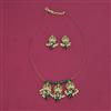 Antique Temple Pendant Set with Matte Gold Plating