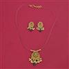 Antique Pearl Pendant Set with Matte Gold Plating