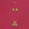 Antique Pearl Pendant Set with Matte Gold Plating