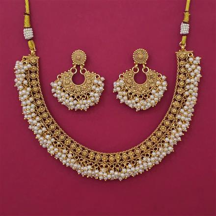 Antique Pearl Necklace with Gold Plating