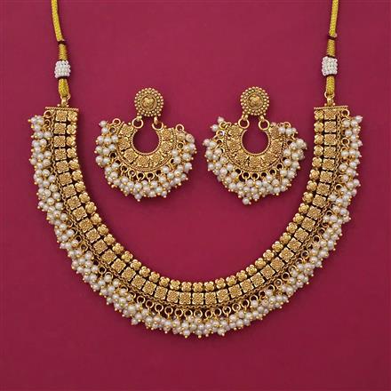 Antique Pearl Necklace with Gold Plating
