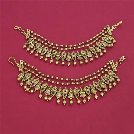 Antique Multi Layer Ear Chain with Matte Gold Plating