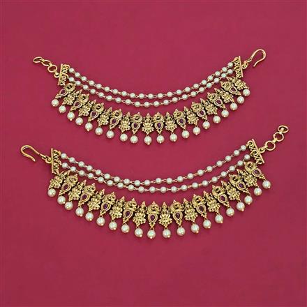 Antique Multi Layer Ear Chain with Matte Gold Plating