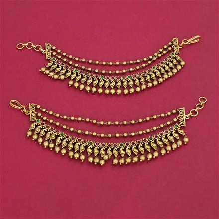 Antique Multi Layer Ear Chain with Matte Gold Plating