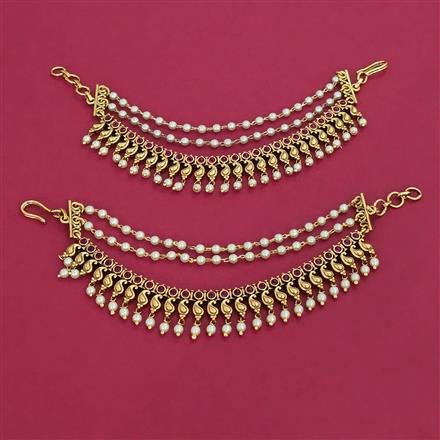 Antique Multi Layer Ear Chain with Matte Gold Plating