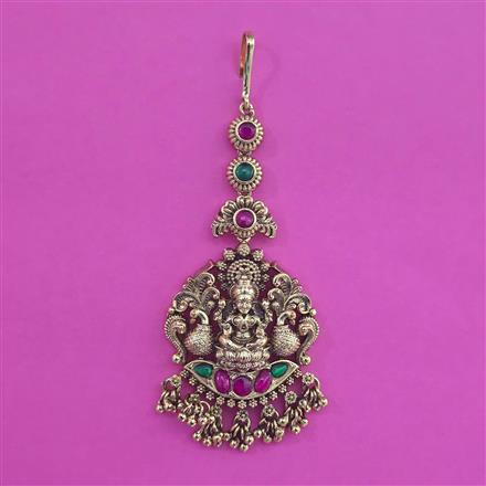 Antique Temple Tikka with Matte Gold Plating